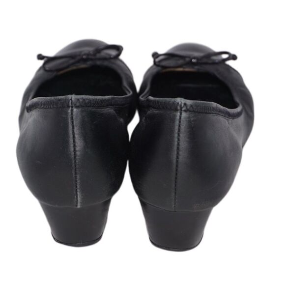 Cole Haan Black Leather Cap Toe Wedges, Size 7 - Picture 3 of 5